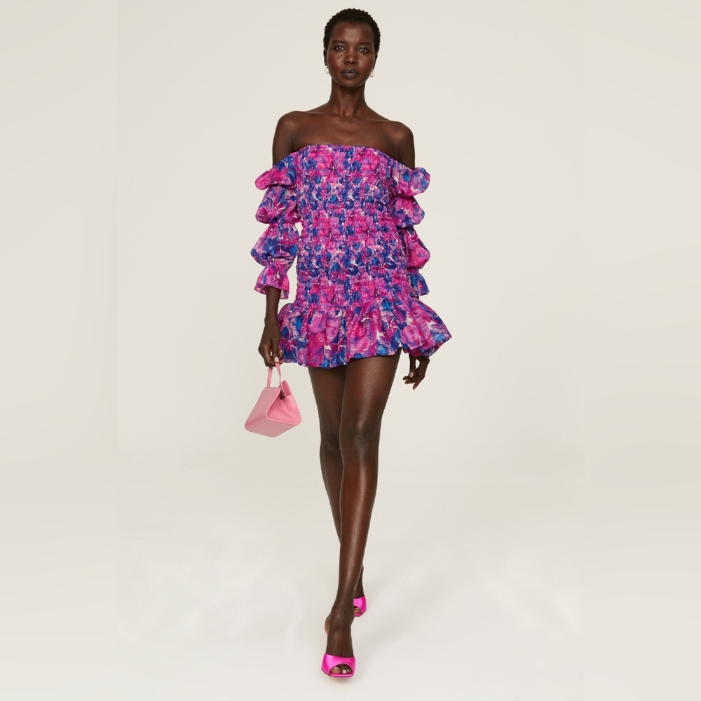 Misa Los Angeles Noura Fairy Whimsical Smocked Mini Dress Small